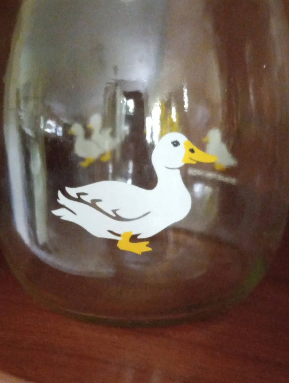Vintage Carlton Yellow-Lidded Glass Jar with Duck Graphics